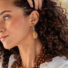 Capucine De WulfEarth Goddess Teardrop Earrings - Teak/Turquoise