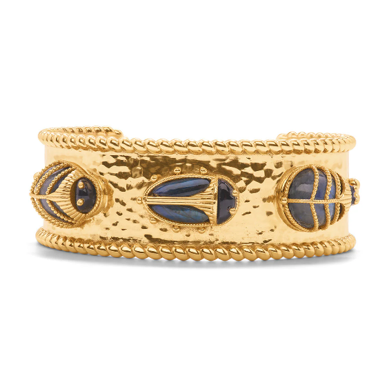 Capucine De Wulf Scarab Family Cuff Bracelet - Blue Laboradite/Black