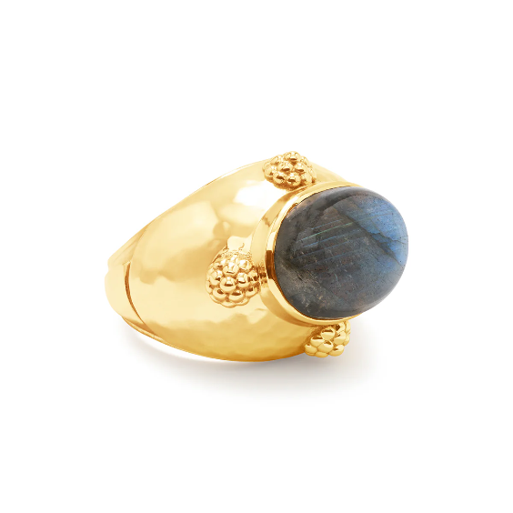 Capucine De Wulf Cleopatra Oval Ring, Size 8 -- Blue Labradorite/Gold