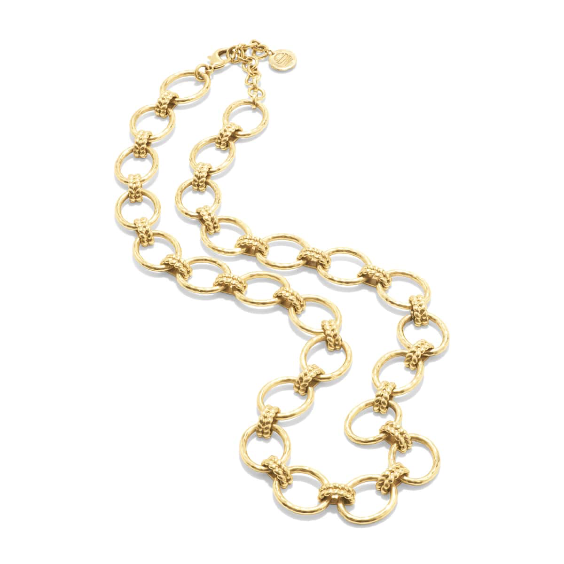 Cleopatra Grande Link Necklace 16+2” -Gold