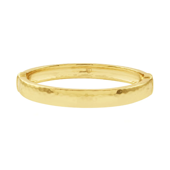 Cleopatra Oval Hinged Bangle - S/M - Gold