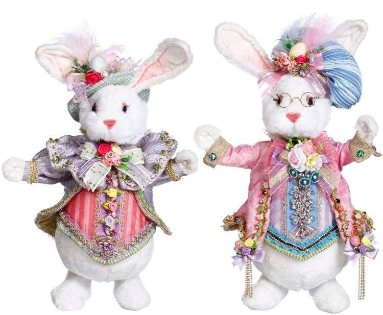 Mark Roberts Mr and Mrs Sweet Fluffy Rabbit 14-15” Sold Individually