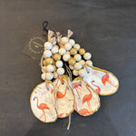 Flamingo Decoupage Oyster Napkin Rings