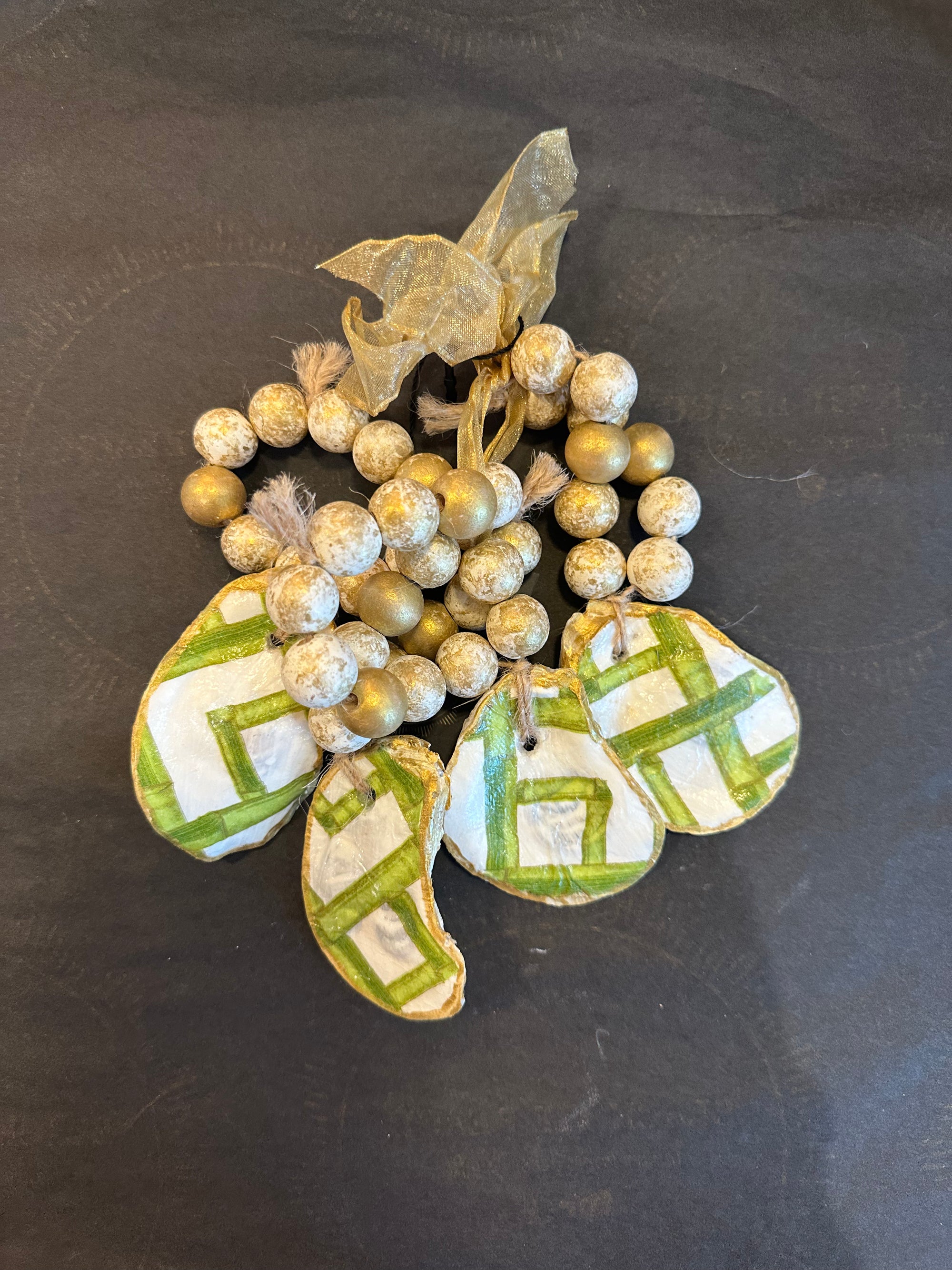 Bamboo Decoupage Oyster Napkin Rings