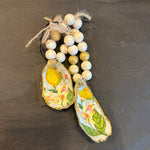 Lemon Decoupage Oyster Napkin Rings