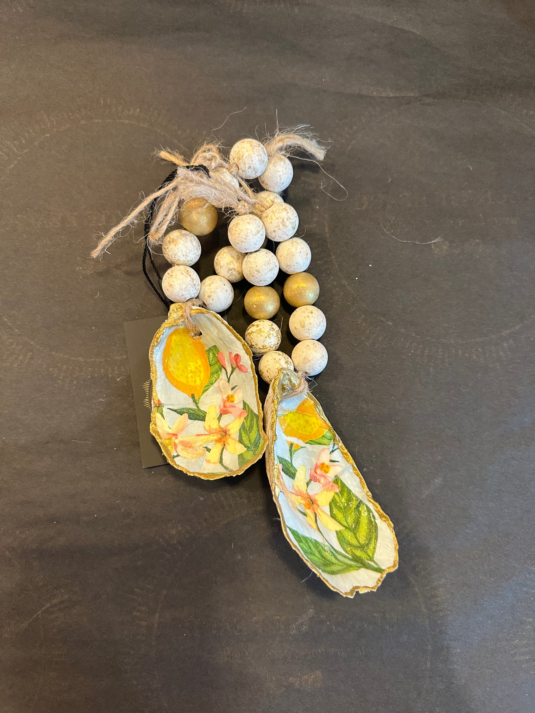 Lemon Decoupage Oyster Napkin Rings