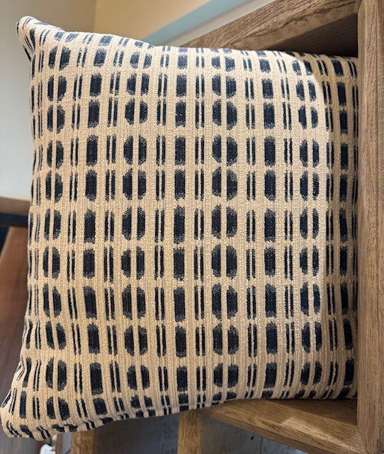 Palecek Pillow Indoor/Outdoor - Striped Pebbles Navy