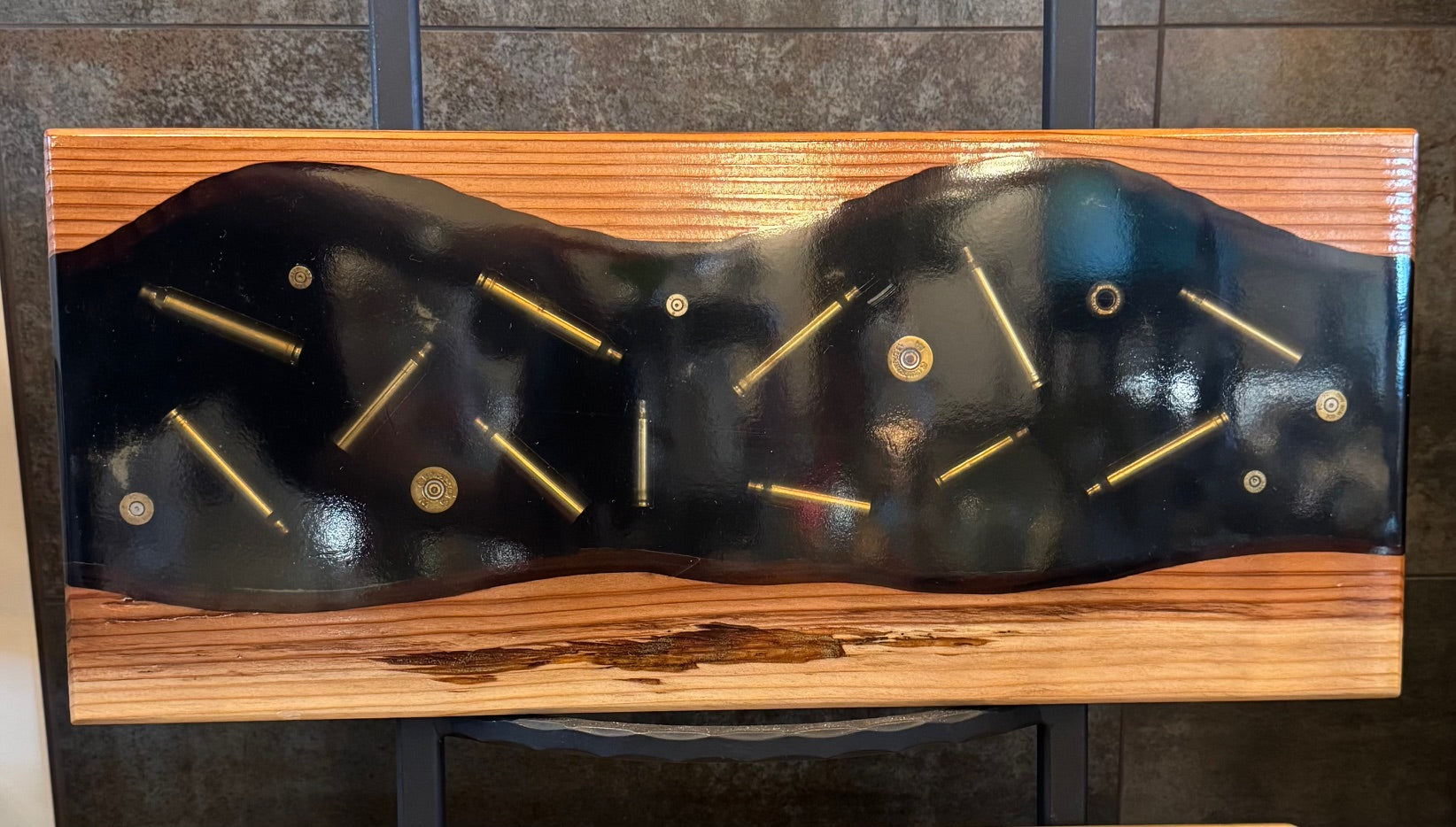 Charcuterie Redwood Board w/ Winchester Bullets