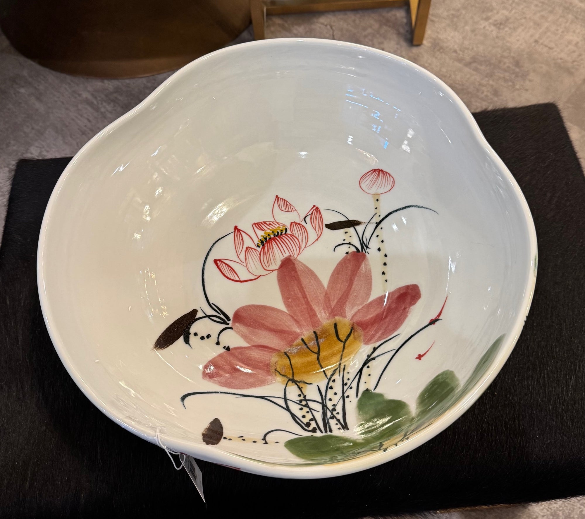 Winward Home Lotus Pattern Porcelain Bowl