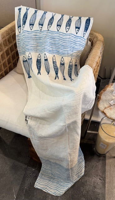 Bertozzi Panerea Wave Linen Table Runner 20X98