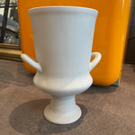 White Matte Ceramic Vase with Handles