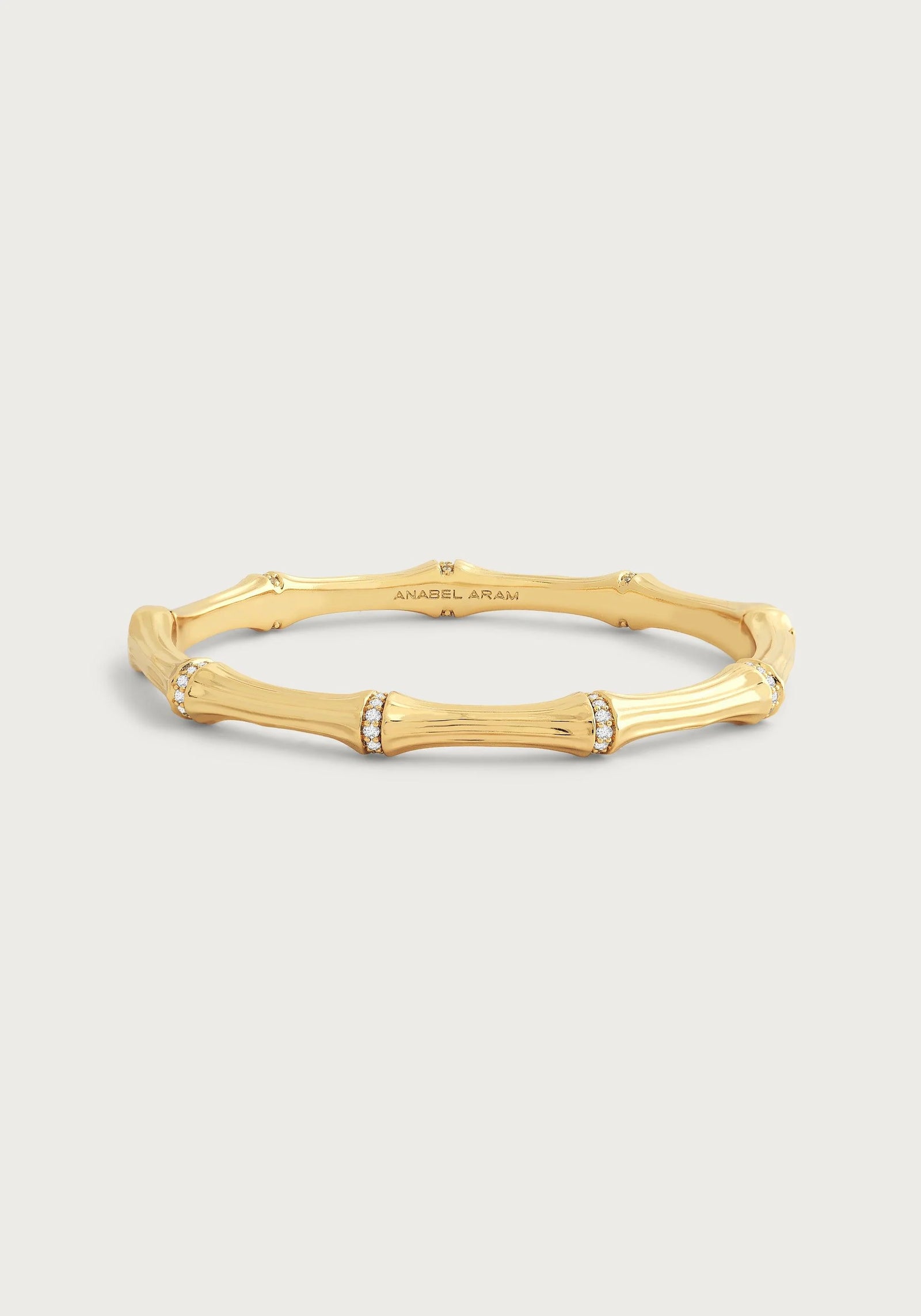 Anabel Aram Bamboo Hinged Bangle in Gold