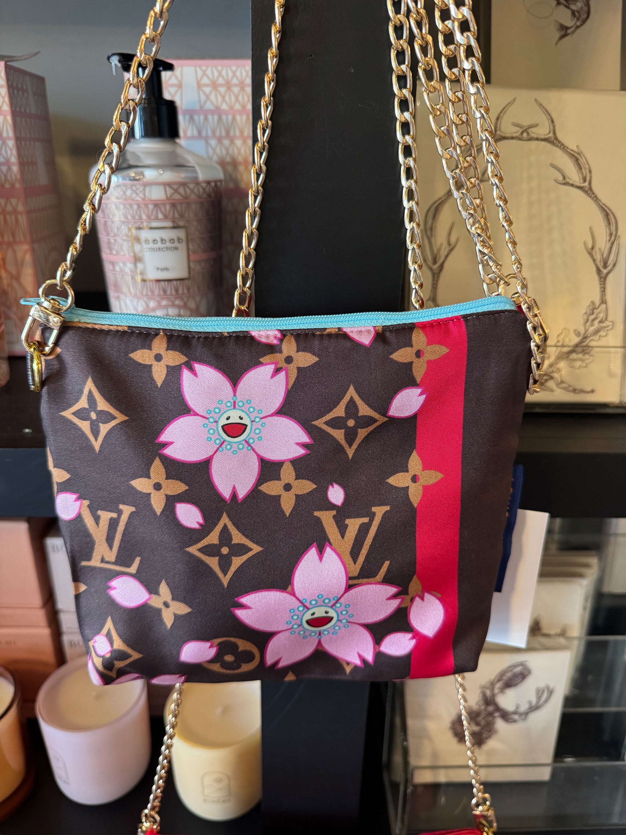 Vintage Silk Scarf Crossbody Bag