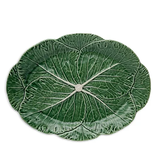 Bordallo Pinheiro Green Cabbage Leaf Large Oval Platter