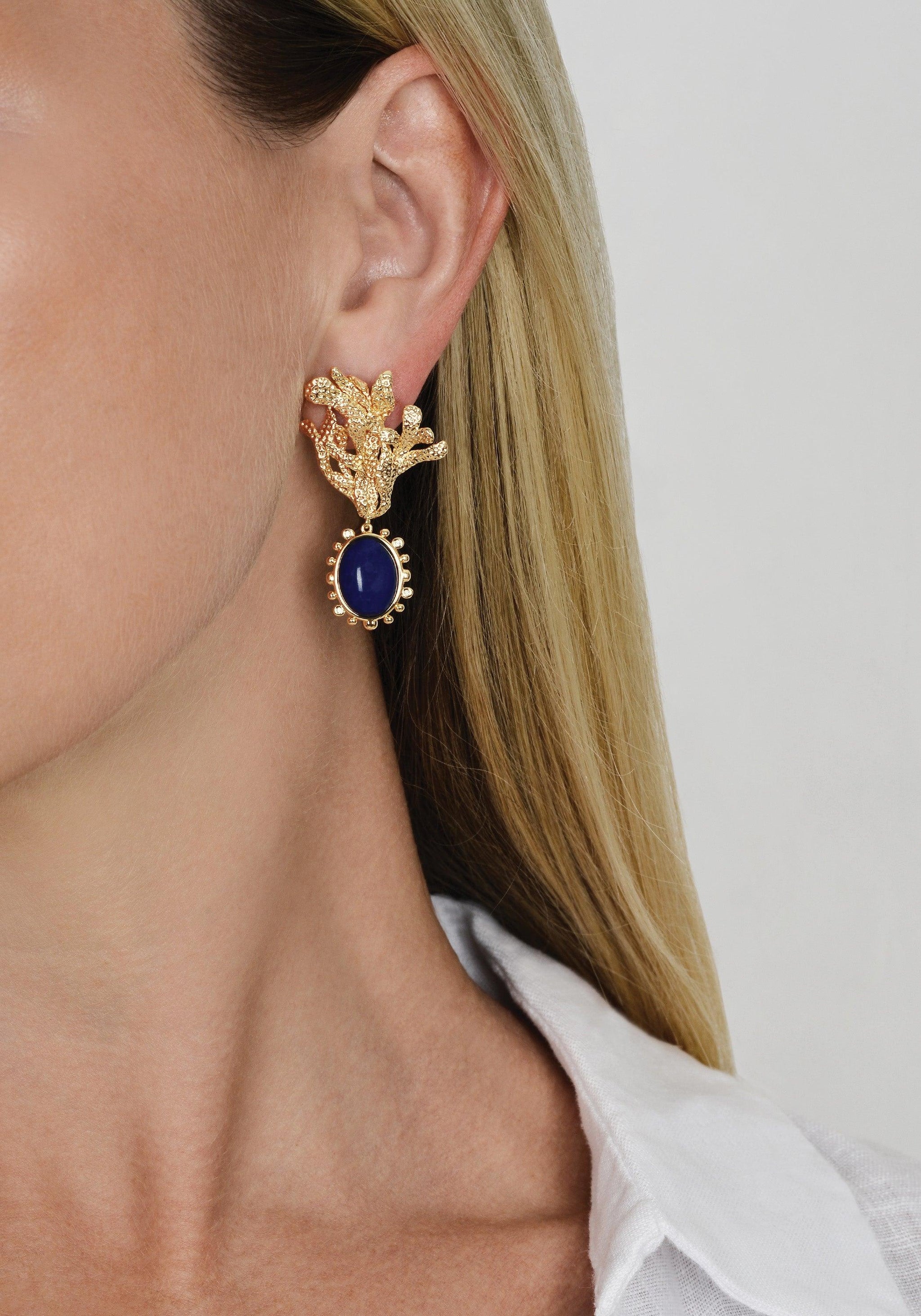Anabel Aram Kelp With Lapis Drop Earrings