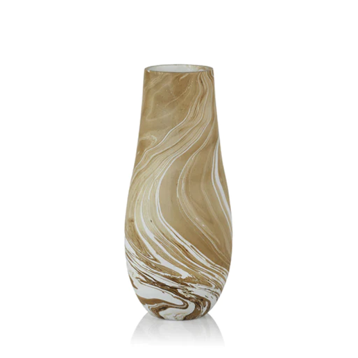 Natural Latte Mango Wood Marbleized Vase