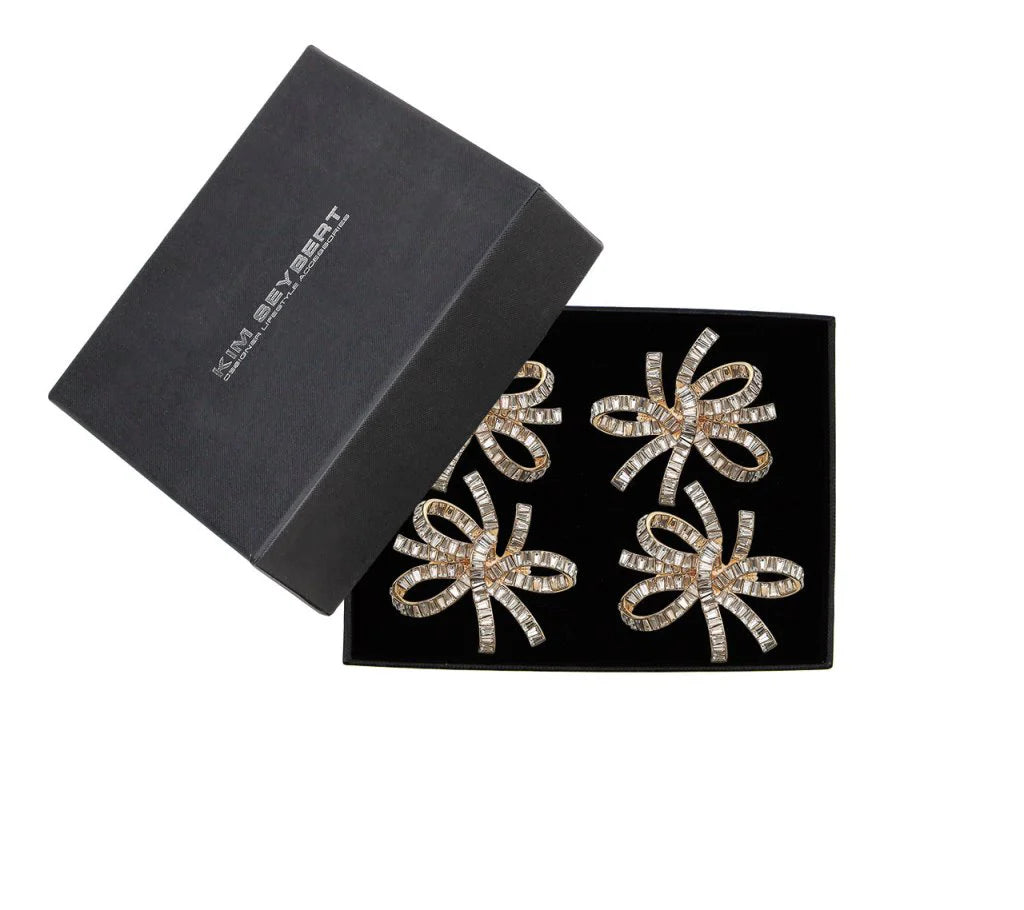 Kim Seybert Jeweled Bow Napkin Ring S/4 (2 Colors)