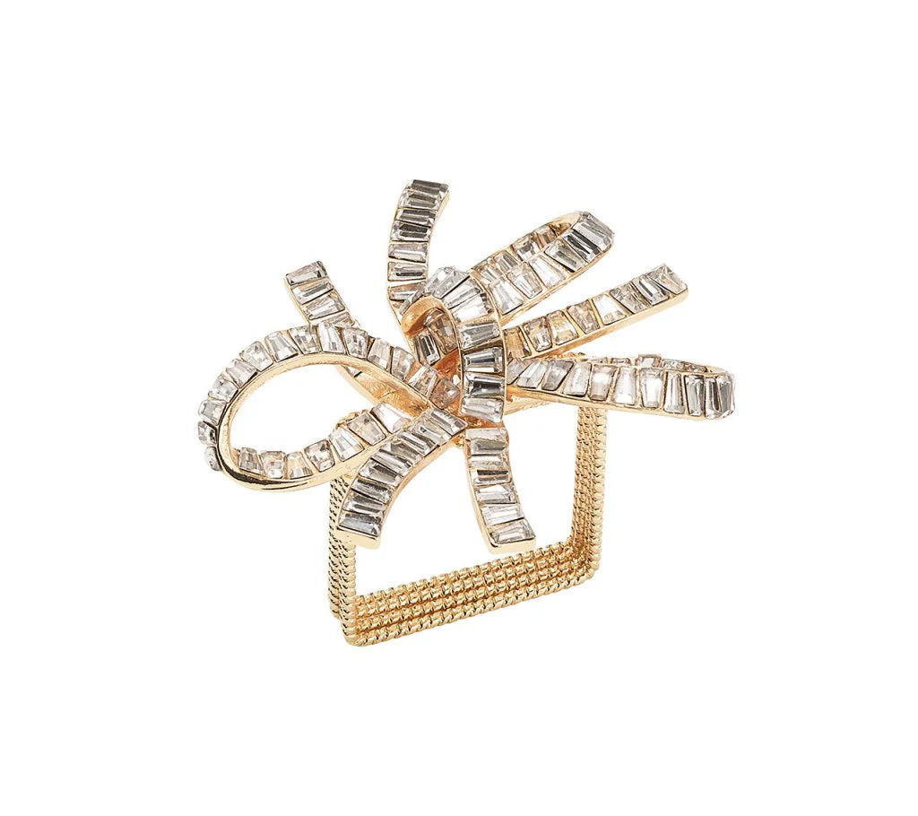 Kim Seybert Jeweled Bow Napkin Ring S/4 (2 Colors)