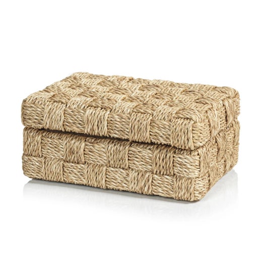 Natural Abaca Rope Hinged Box - Small