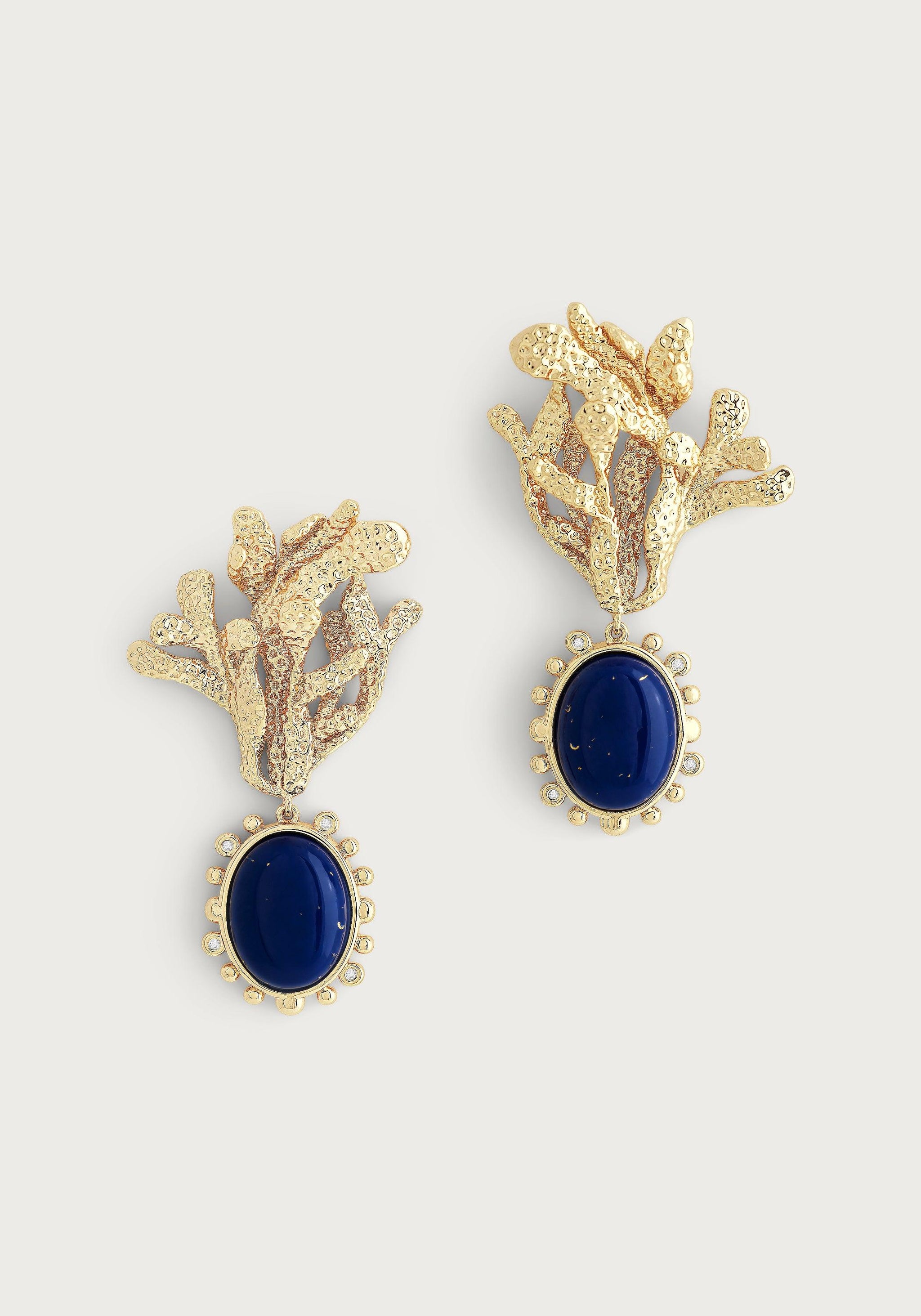 Anabel Aram Kelp With Lapis Drop Earrings