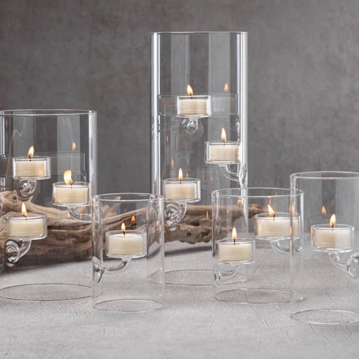 SUSPENDED GLASS TEALIGHT HOLDER/ HURRICANE