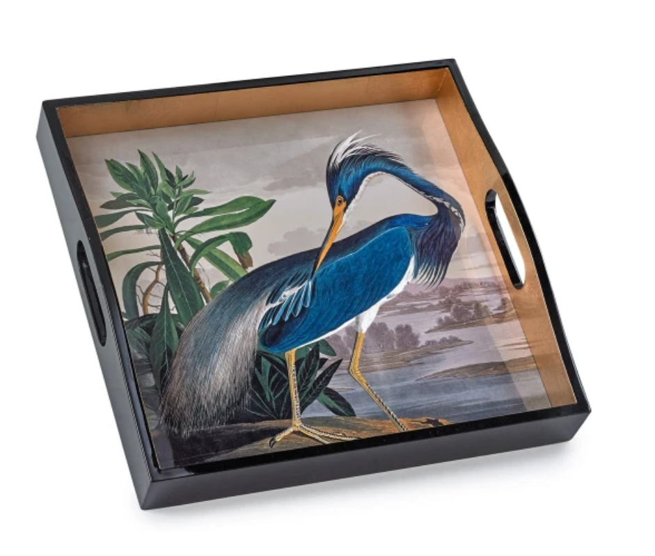 Caspari Louisiana Heron Lacquered Tray