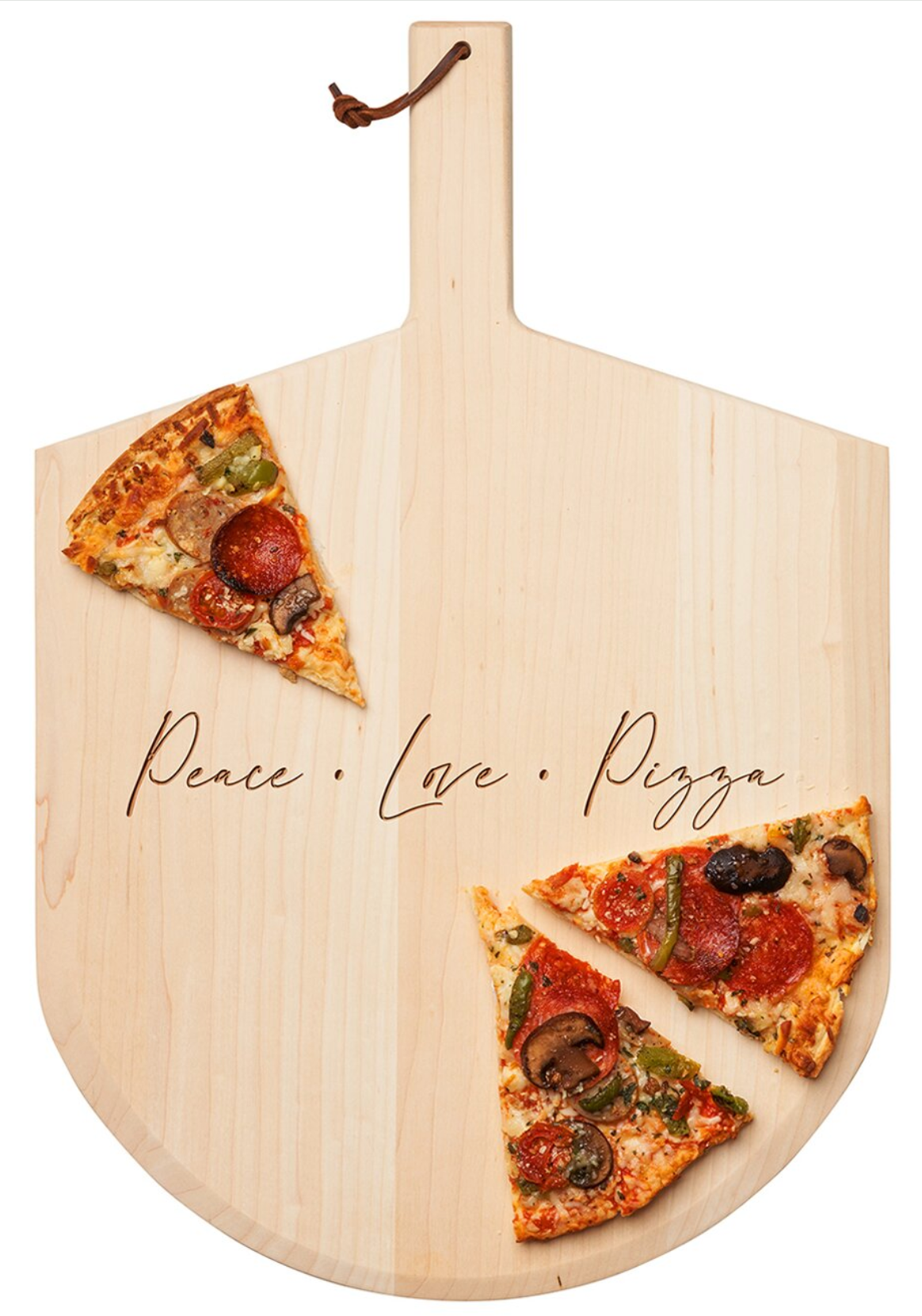 Peace, Love, Pizza Maple Pizza Peel