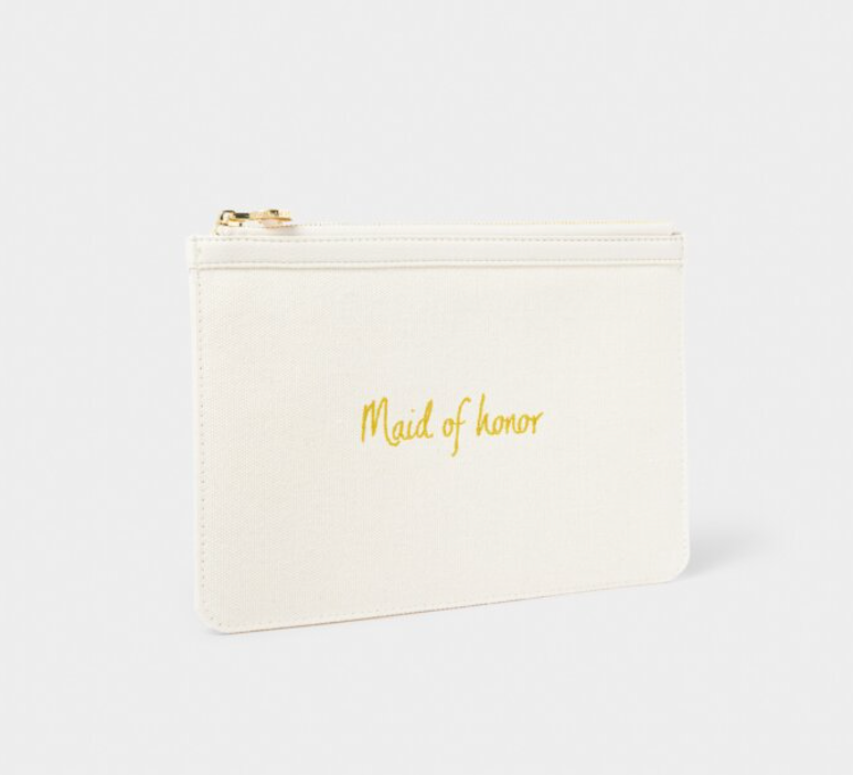 Bridal Canvas Embroidered Pouch (Maid of Honor)