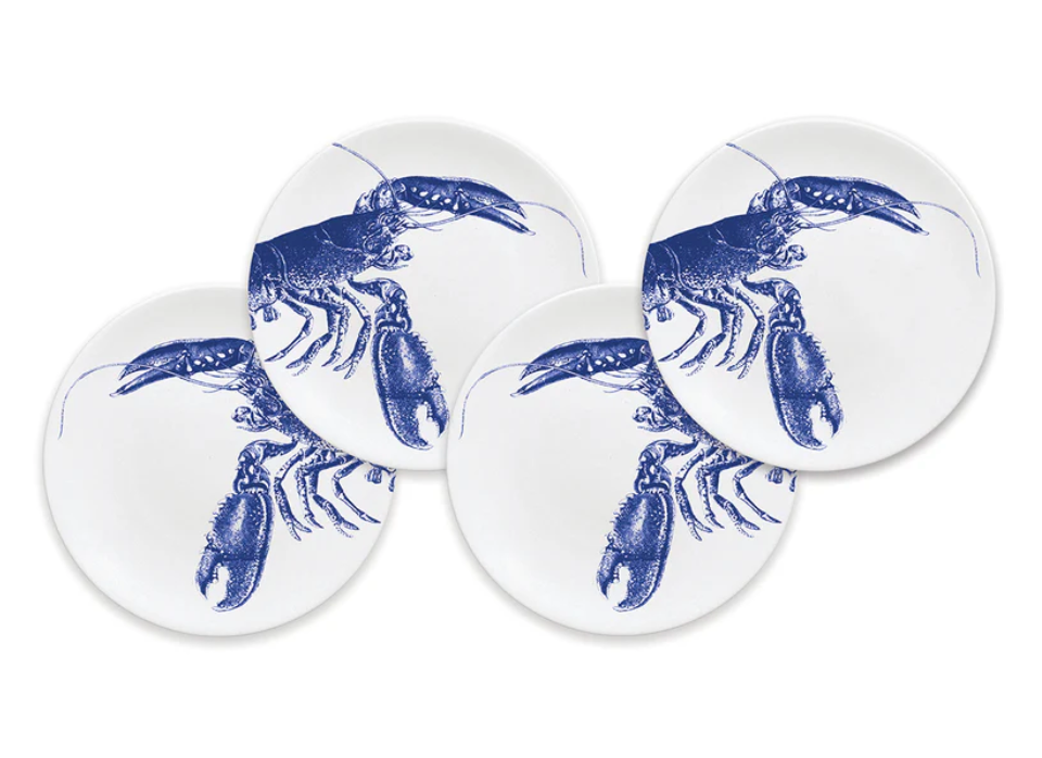 Caskata - Blue Lobster Canapé Plates- Boxed Set/4