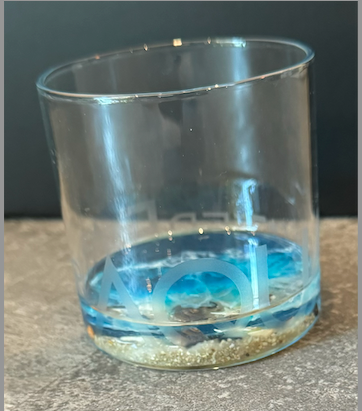 Everyday Water Glass with Custom Beach Resin Base