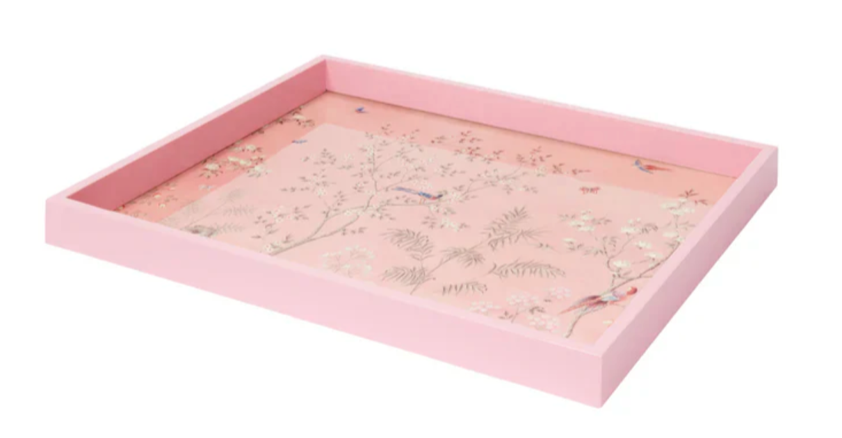 Addison Ross Pink Medium Chinoiserie Tray