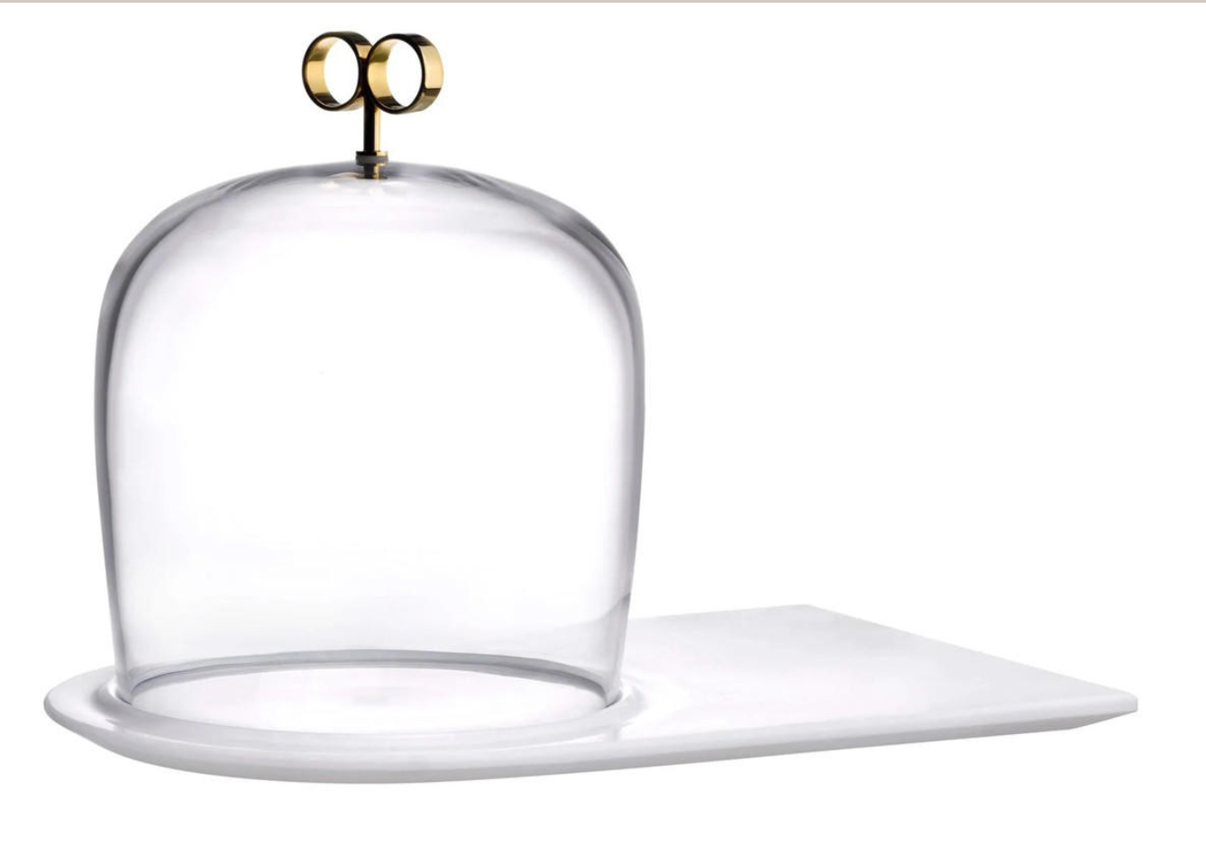 Cupola Cake Dome Home with Brass Handle & Marble Base