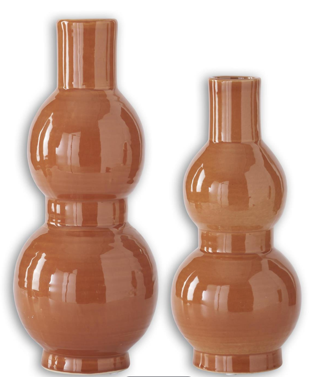 Orange Ceramic Double Bubble Vases (2 Sizes)