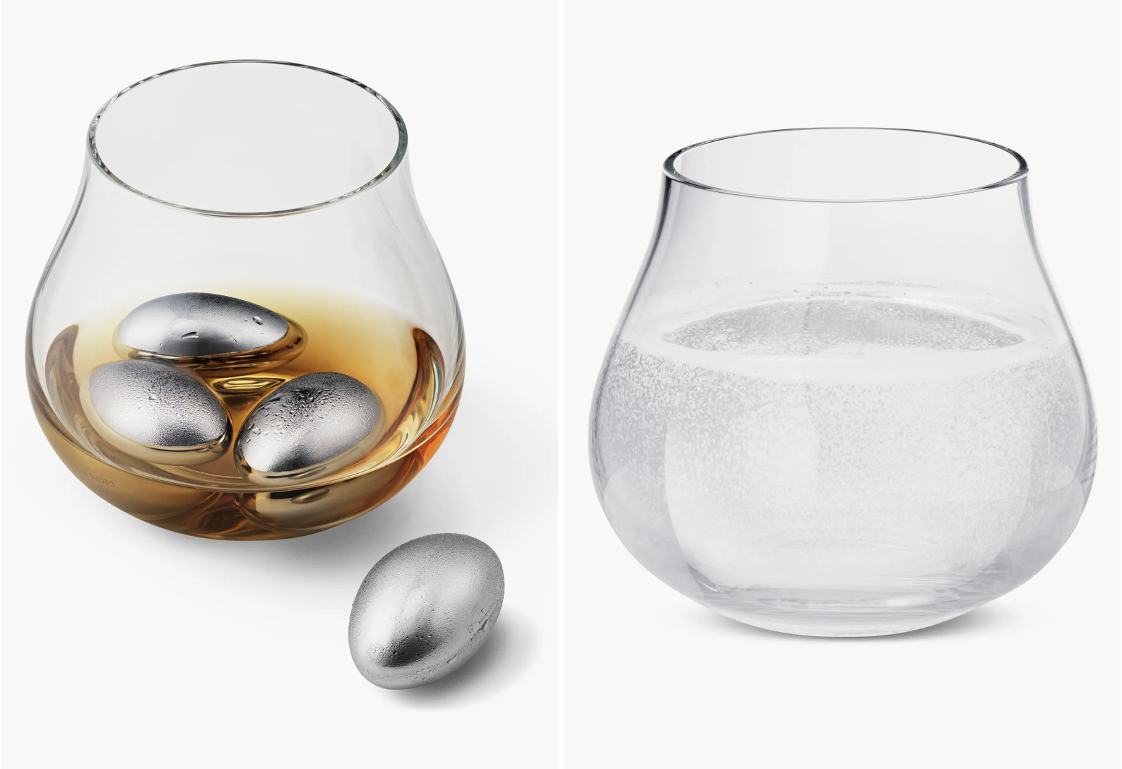 Georg Jensen Set of 2 Low Crystal Tumblers in Clear