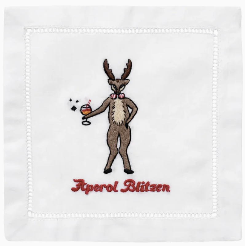 August Morgan Embroidered Napkins (Set of 4 in multiple Designs)