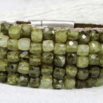 Martell Studios Green Garnet Cubes with Blue Zircon Trim Bracelet