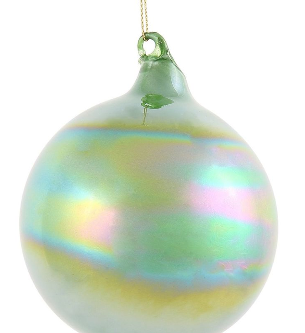 Pearl Glass Ball Evergreen Ornament 120MM