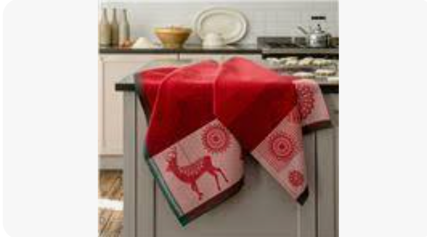 Le Jacquard Francais D'Etoiles Red Tea Towel