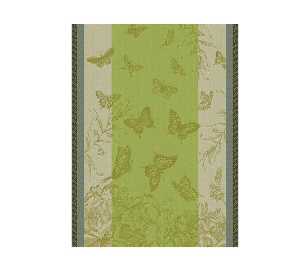 Le Jacquard Francais Jardin Des Papillons Green Tea Towel