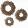 Tan w/ Dark Brown Stripes Feather Wreath (Multiple Sizes)