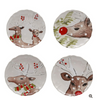 Deer Friends White Dessert Plates S/4