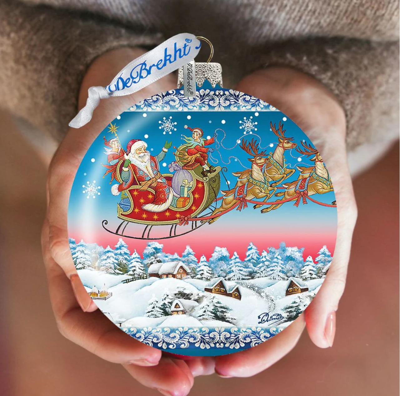 G.DeBrekht Artistic Studios - Up Up & Away Glass Ornament, handpainted LE by G.DeBrekht