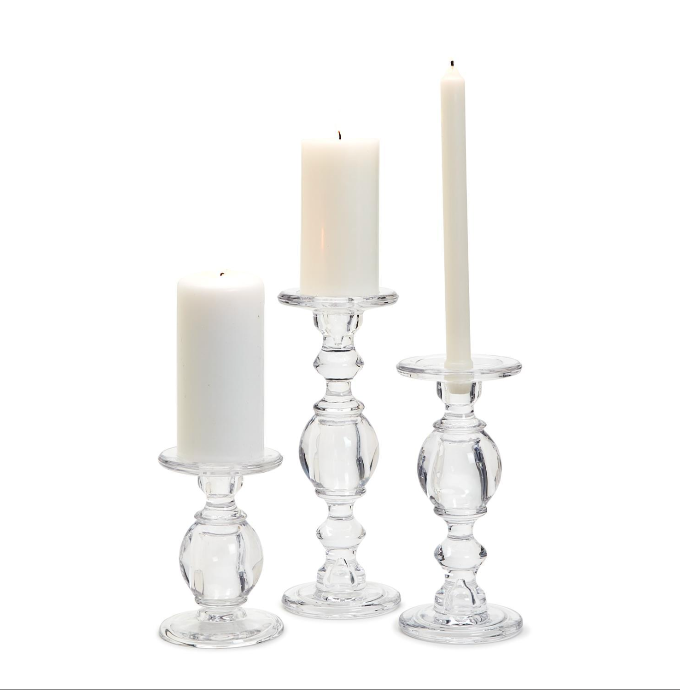 High Glass Pedestal Candle Holders (Multiple Sizes)