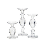 High Glass Pedestal Candle Holders (Multiple Sizes)