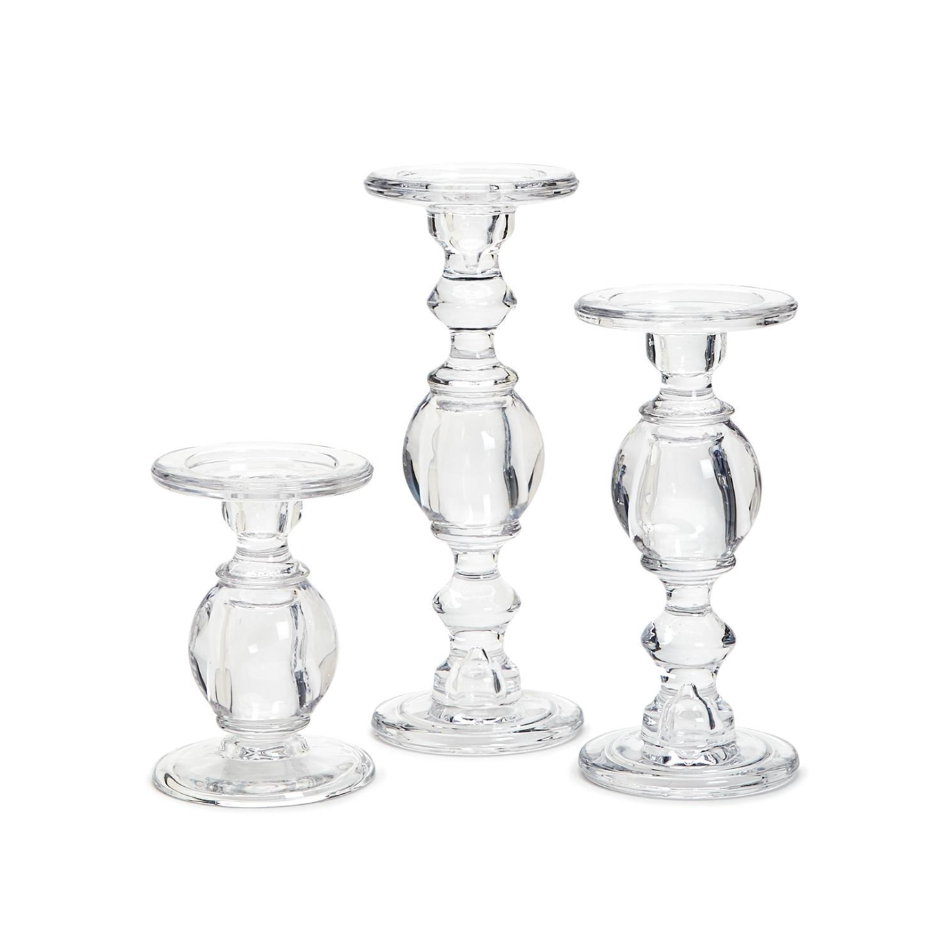 High Glass Pedestal Candle Holders (Multiple Sizes)