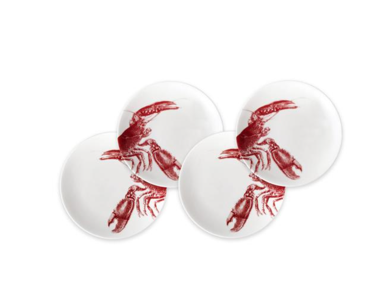 Caskata - Red Lobster Canapé Plates Boxed Set/4