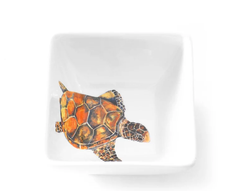 Kim Rody Turtle Small Square Bowl 5"