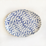 Terrafirma Petite Oval Platter in Fern Cobalt