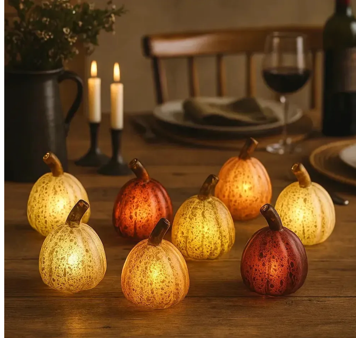 LED Glass Pumpkin Lights