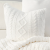 Chenille Cable Knit White Pillow
